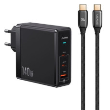 Мережевий зарядний пристрій Usams US-UM Fast Charger Kit--UM Series US-CC168 EU T52 140 W ACC GaN Fast Charger+US-SJ581 U82 Type-C To Type-C 240W PD3. (UMXLOGTC01)