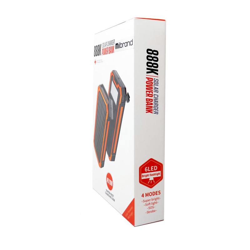 Зовнішній акумулятор Mibrand EXTREM 20000mAh solar lighting (MI20K/S&L)